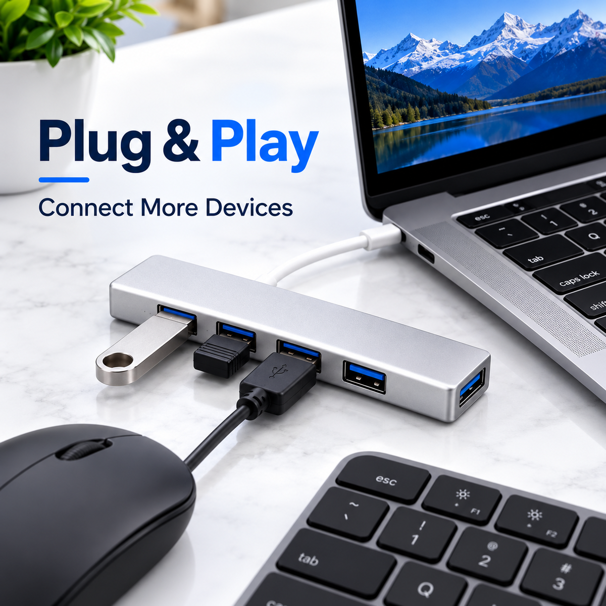 4-in-1 – Compact USB-C Adapter