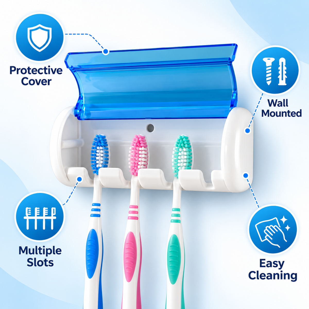 Wall Mounted Toothbrush Holder