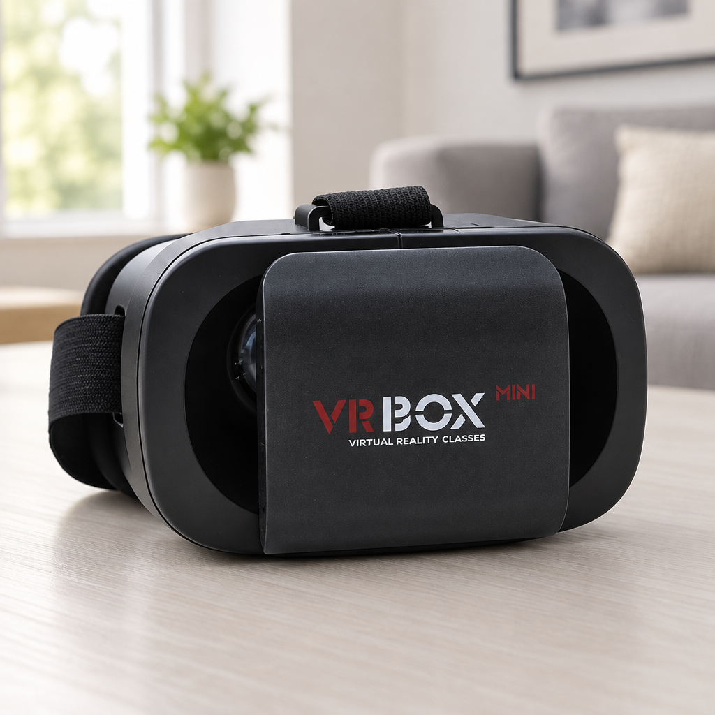 Angled view of the VR headset