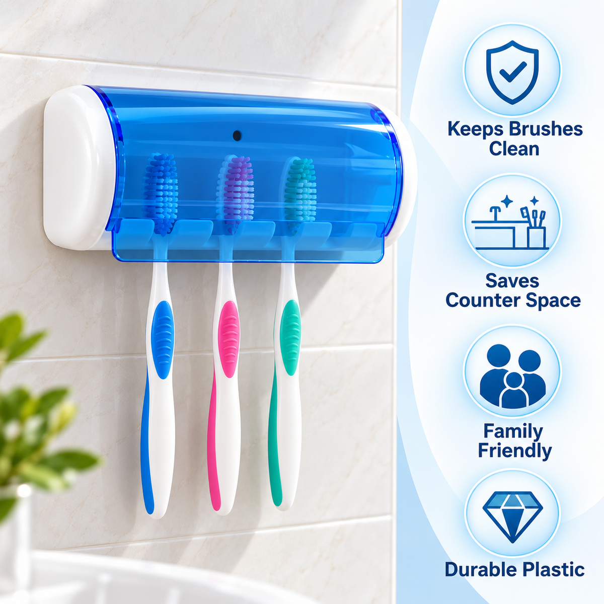Wall Mounted Toothbrush Holder