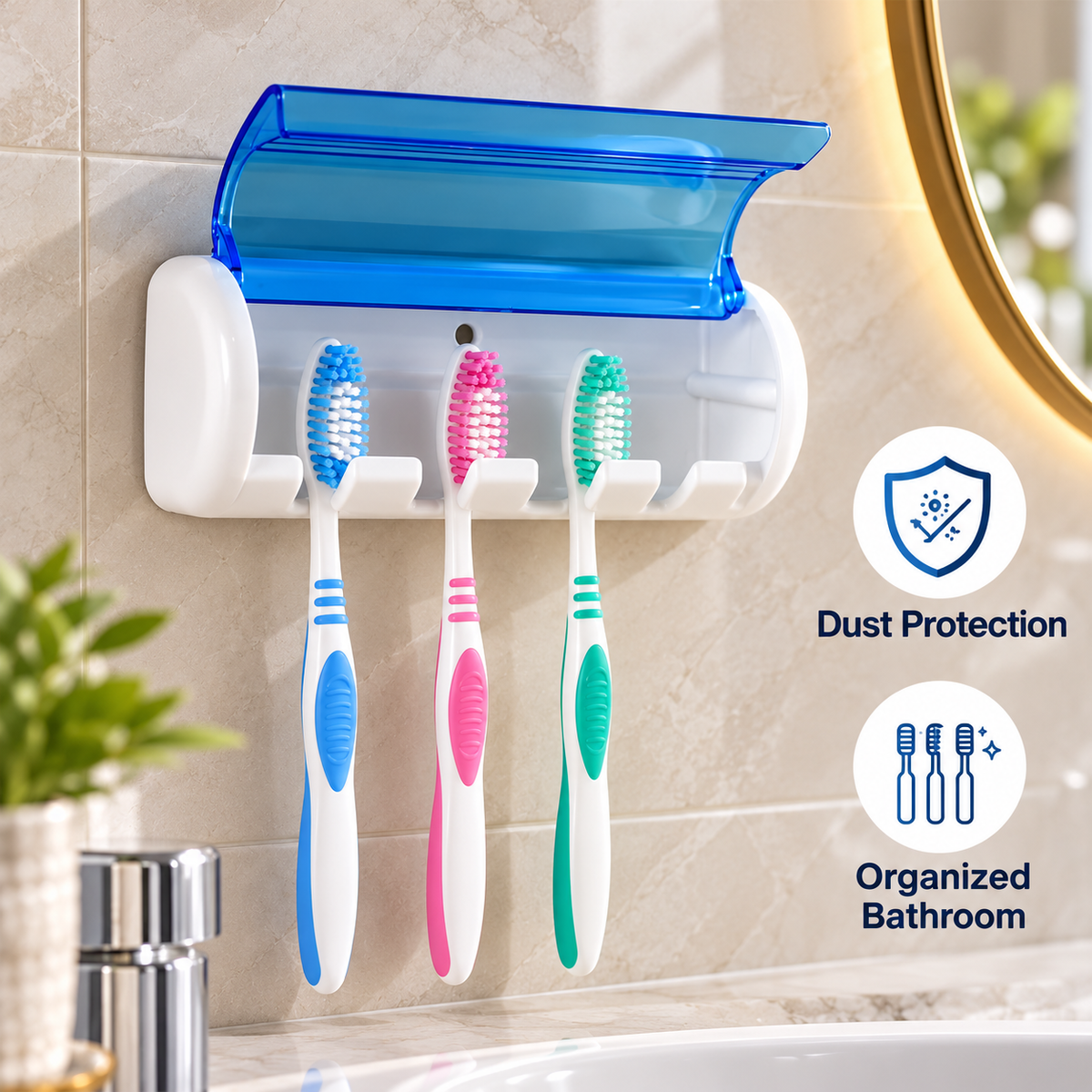 Wall Mounted Toothbrush Holder