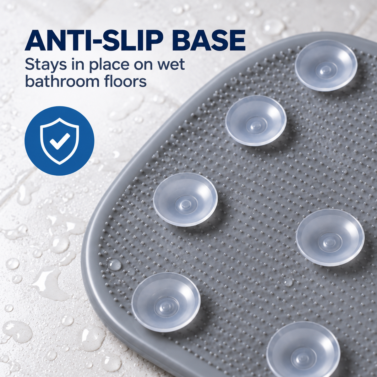 Anti-Slip Mat on Wet Bathroom Floor