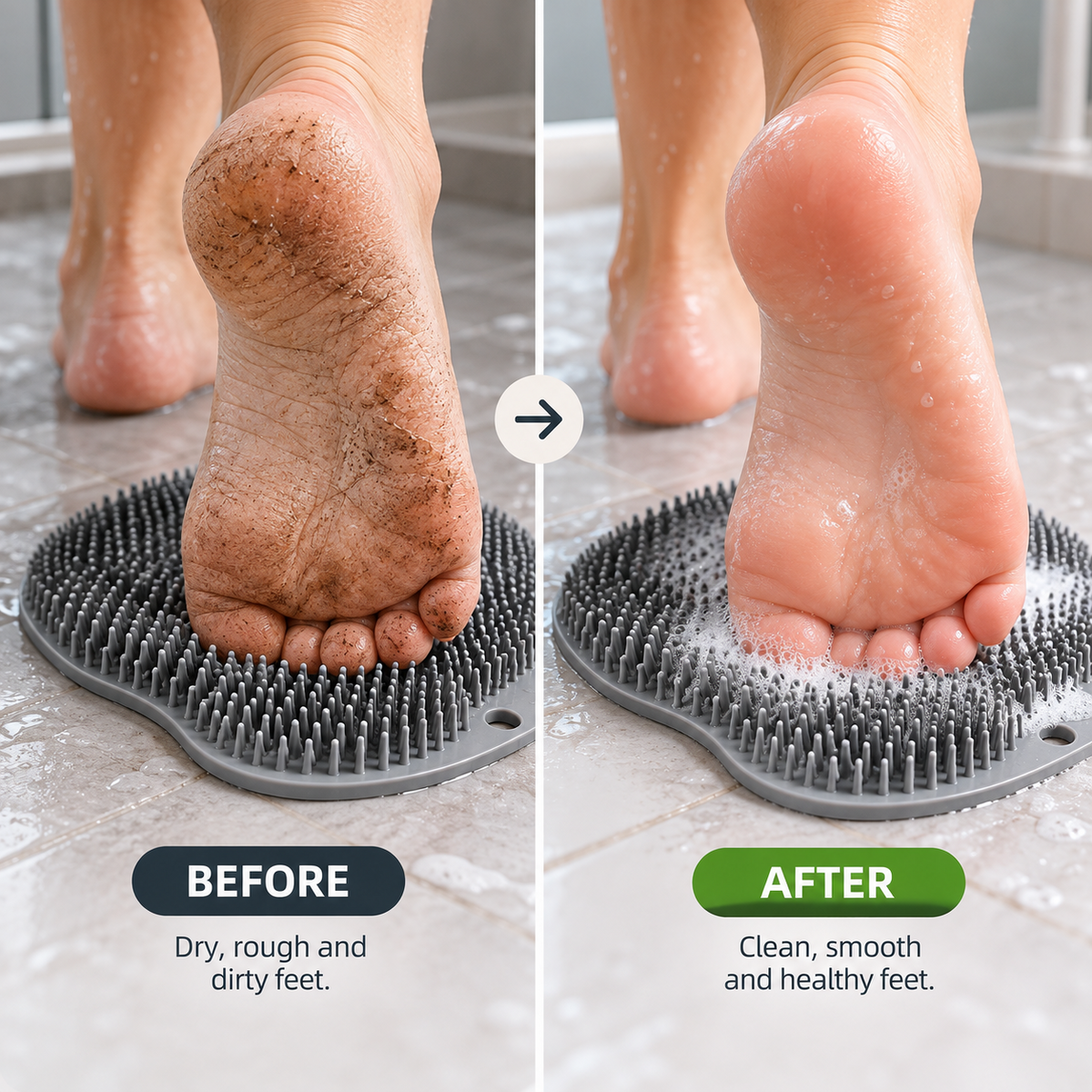 Before and After Foot Scrub
