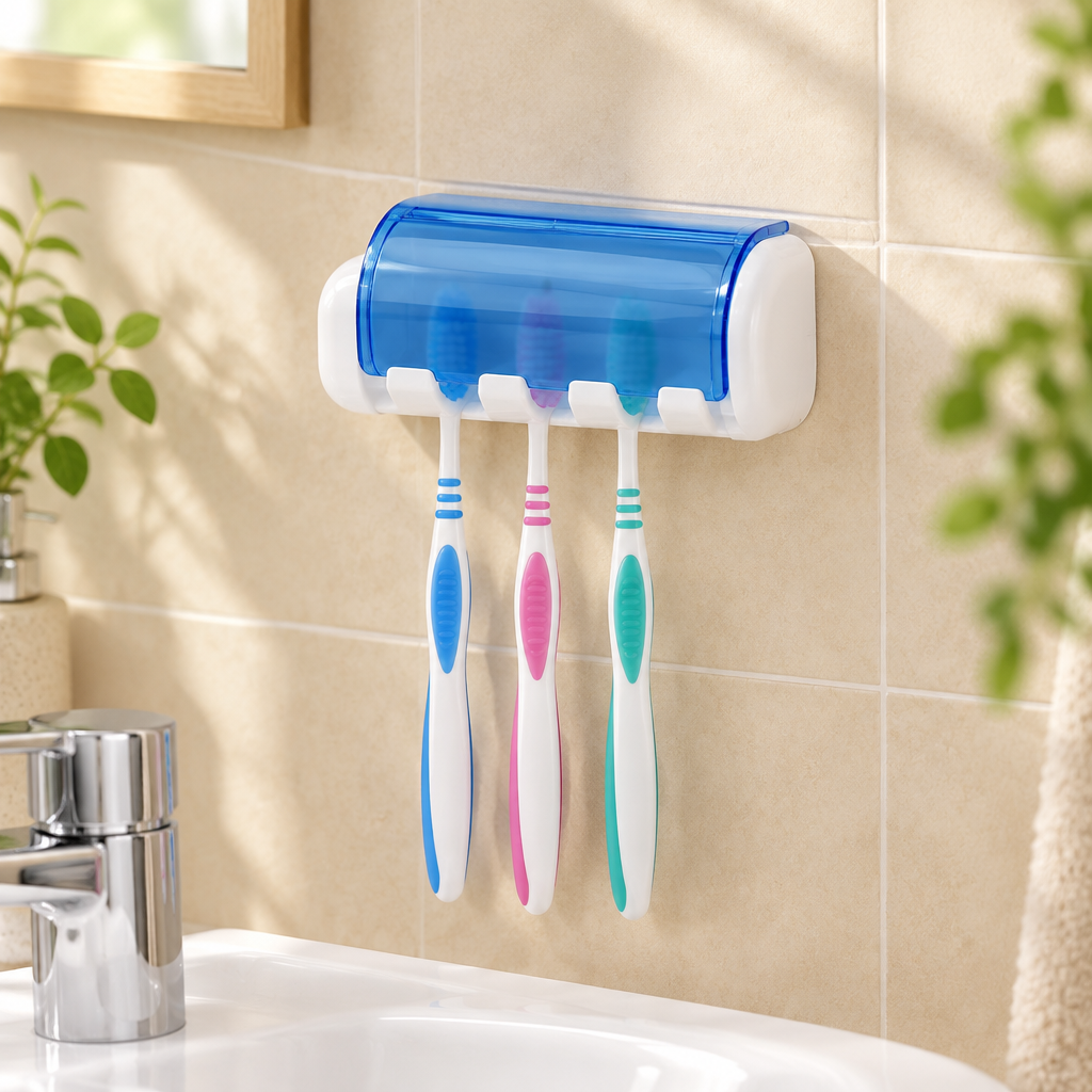 Toothbrush holder in a modern bathroom